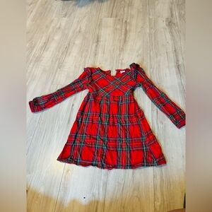 Plaid Red and Green Kids Dress